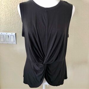 Sweaty Betty Black Twist-Front Blouse with Slight Peplum